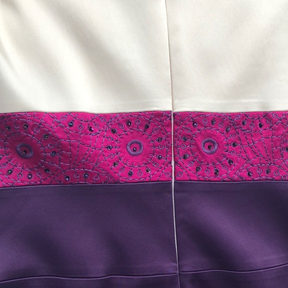 Cream & Purple Cocktail Dress - Picture 3 of 4